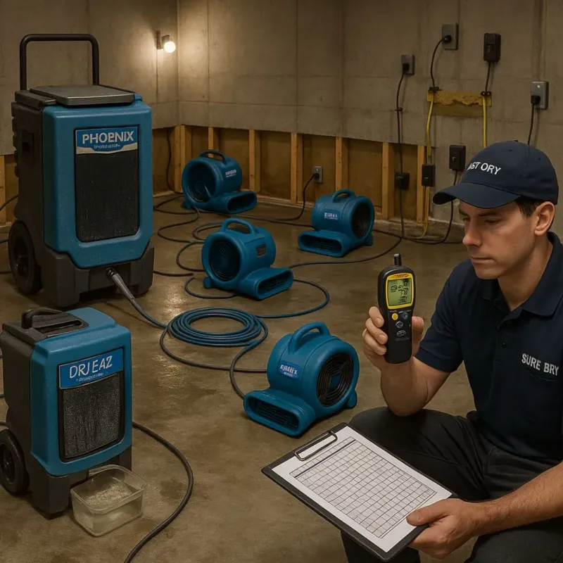 Structural Drying and Dehumidification process in Paxton, MA
